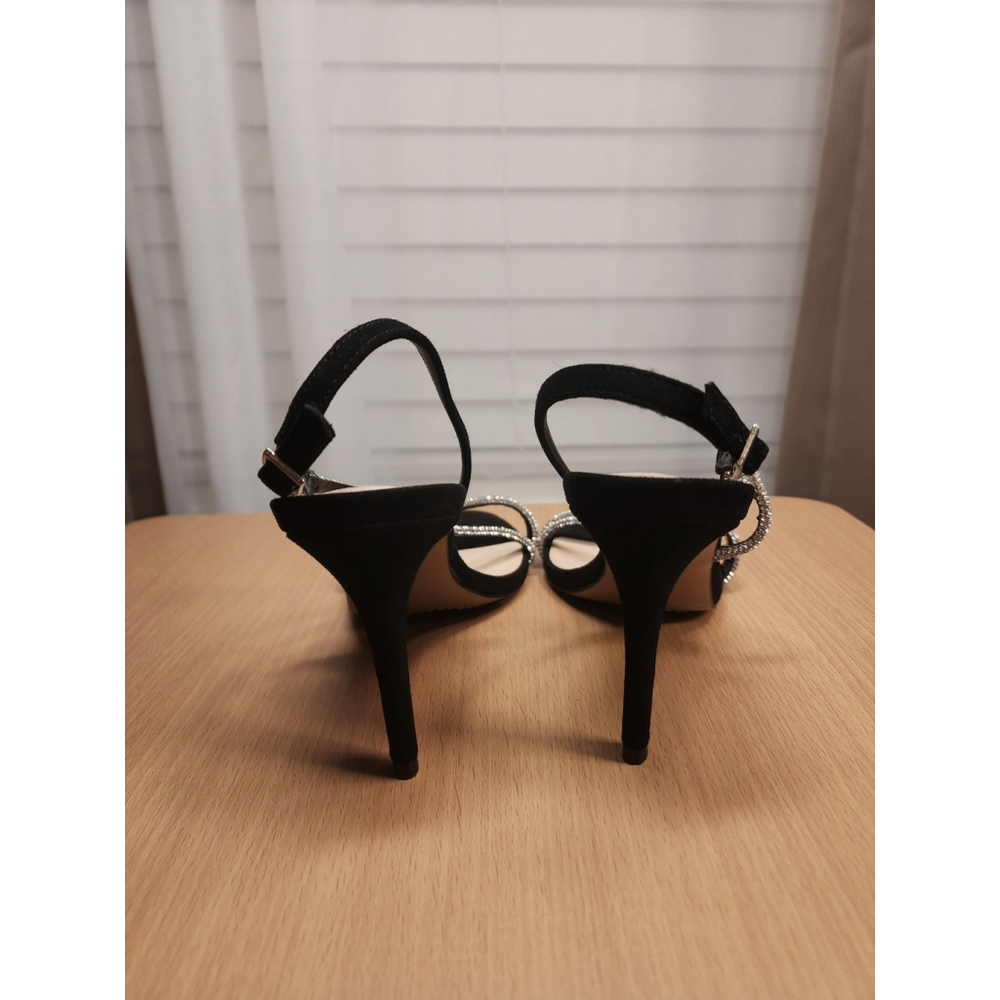 Vince Camuto Classic Rhinestone Bedazzled Straps Heels Stiletto 9 M - Black - Picture 9 of 16